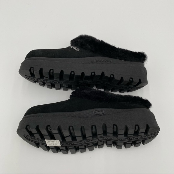 Skechers USA Shindigs Fortress Faux Fur Slip‎ On Clogs Shoes Slippers 6 (NWOT) - Picture 7 of 8